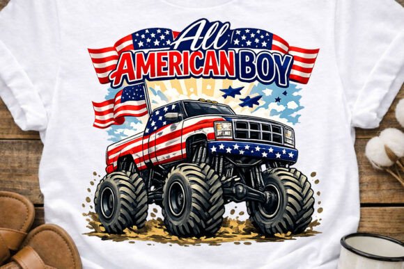 All American Boy 4th July PNG Design: Retro Patriotism