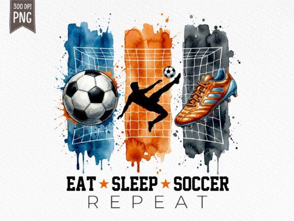 Eat Sleep Soccer PNG Brushstroke: A Dynamic Design Asset