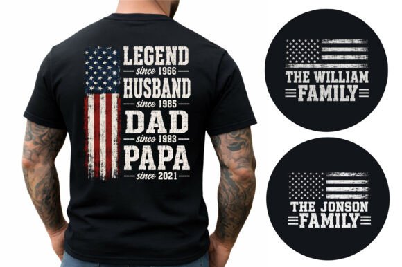 Legend Husband Dad Papa T Shirt Design: A Patriotic Vintage Asset